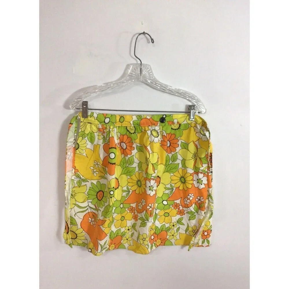 Vintage Mid Century Floral Apron Lot of 2